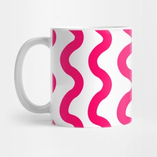 Pink vertical wavy curly lines pattern Mug